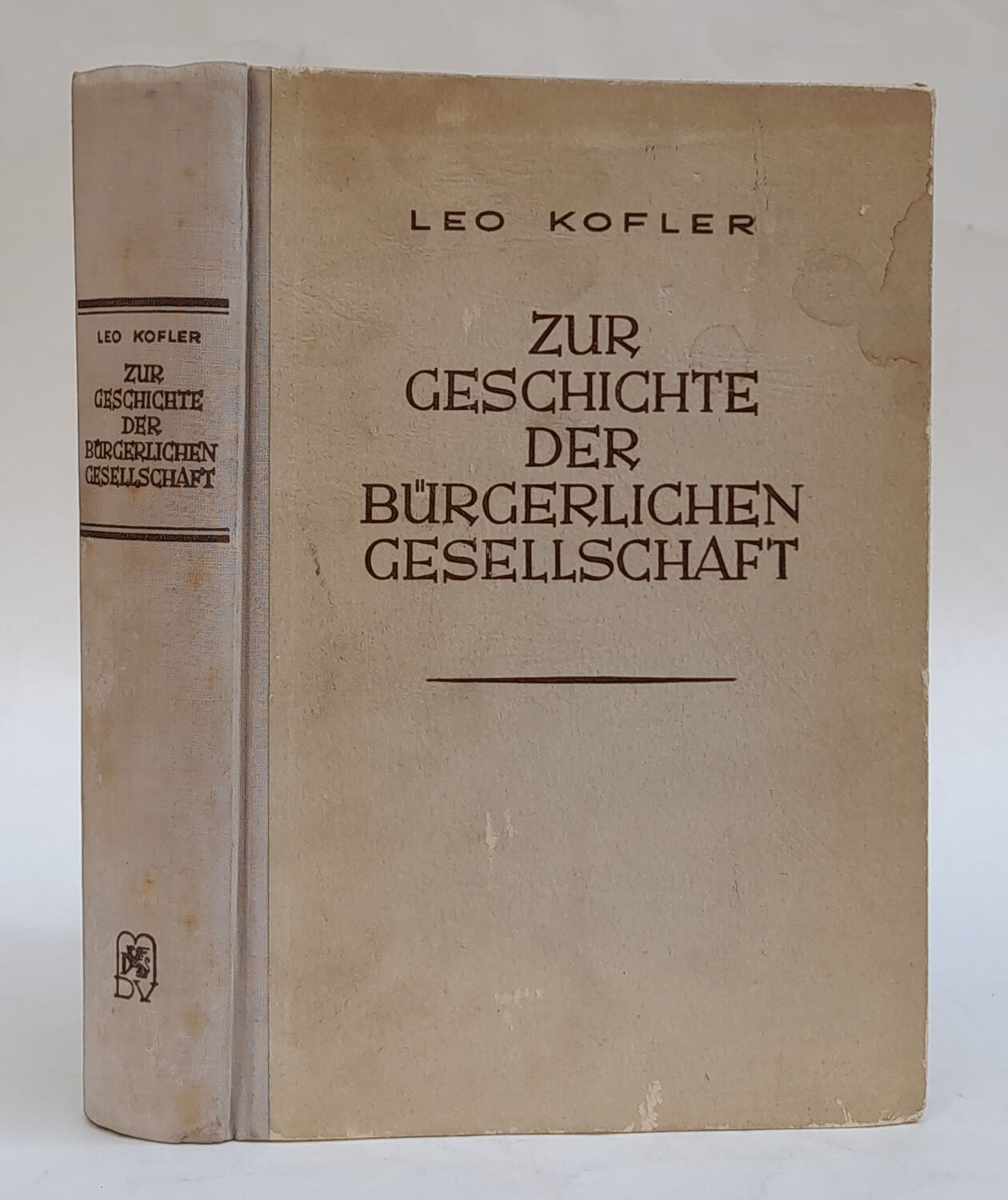Buchcover „Zur Geschichte der bürgerlichen Gesellschaft“ von Leo Kofler, 1948