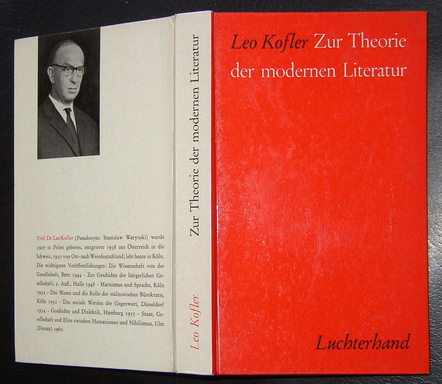 Buchcover „Zur Theorie der modernen Literatur“ von Leo Kofler, 1962