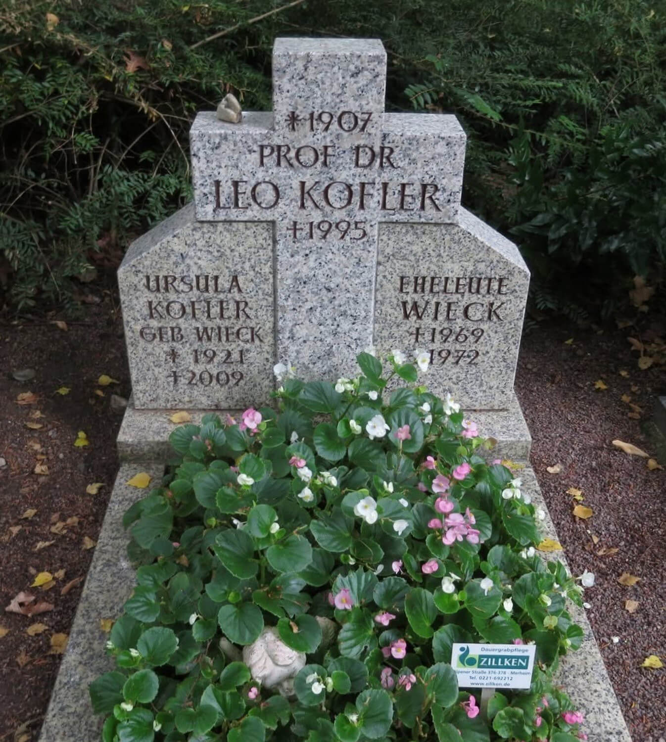 Leo Koflers Grabstätte auf dem Friedhof Köln-Mülheim